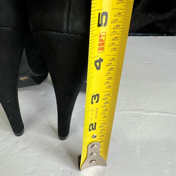 BCBGeneration black suede leather studded stiletto booties black party going out - Picture 8 of 13